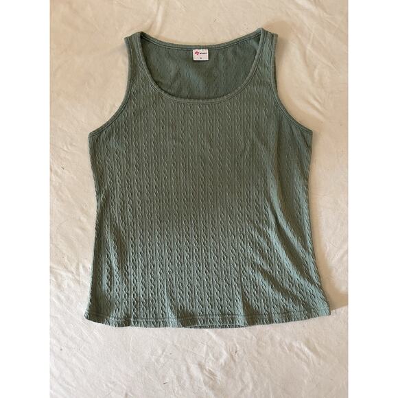 Sage Green Cable Knit Tank – Wiholl – Size M - Picture 1 of 4